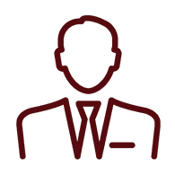 Silhouette of a professional man in a suit and tie
